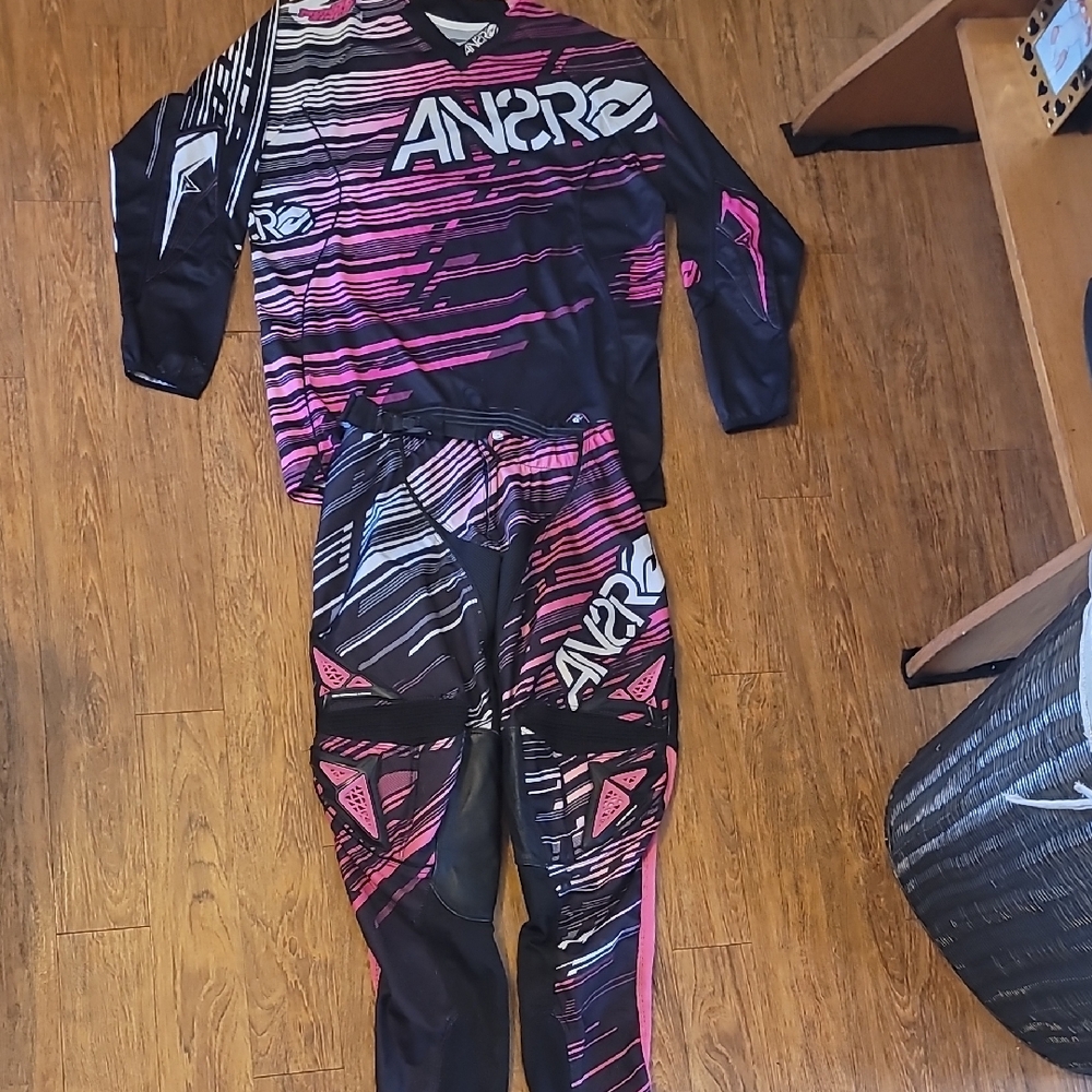 ANSR Motocross Riding Gear Set - Black and Pink